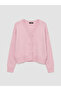 Nevavm with Difference Lcw Modest Pink V-Neck Women's Knitwear Cardigan - W5Nq92Z8-E6B - 5