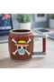 One Piece Luffy Ceramic Mug with Skull Logo and Barrel Design