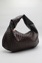Women's Brown Braided Knot Handle Casual Lined Hand and Shoulder Bag - 2