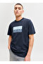 Navy Blue Men's Regular Fit Logo Printed T-Shirt 12289863 Jcofusion Dots Tee Crew - 4