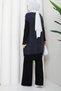 Women's Silk Kupra Trousers and Double Mercerized Knitwear Set - 8
