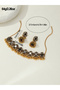 Pack of 2 - Golden Ethnic Necklace and Earrings - 7