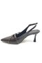 Mehtap Buckle Detail Open Back Stiletto Women's Heeled Shoes Brown - 4