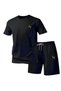 Shorts-T-Shirt with a Casual and Stylish Design Suitable for Daily Use (Green Logo)