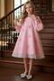 Girl's Dress with Pearl Embellishments on the Collar and Wrists, 3D Clover Detail on the Body, Inside Lining Lined Mbe - 3