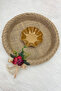Promise Engagement Wedding Henna Bridal Basket and Tray, Wedding Circumcision Gift Decorative Peony Wicker Jute - 7