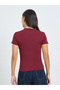 Burgundy Cotton Stretch Fitted T-Shirt - 5