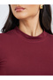 Burgundy Cotton Stretch Fitted T-Shirt - 4