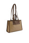 Women Camel Wavy Patch Color Block Tote Bag - 4