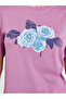 Purple Floral Print Regular Fit T-Shirt - 4