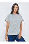 Grey Floral Graphic Print Round Neck T-Shirt - 3