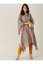 Grey Floral Buta Lace Modal Kaftan Kurta