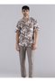 Men Brown Nature Burst Print Shirt - 5