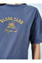 Blue Oversized Cotton T-Shirt - 3