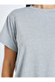 Grey Floral Graphic Print Round Neck T-Shirt - 4