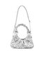 Women's Ruched Handle Crossbody Bag in Silver - 6