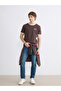 Brown Crew Neck Brooklyn Printed Men's T-Shirt - 2