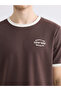 Brown Crew Neck Brooklyn Printed Men's T-Shirt - 3