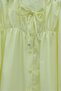 Robadan Elastic Skirt with Ruffles and Buttons Poplin Tunic - Yellow - 6