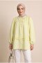 Robadan Elastic Skirt with Ruffles and Buttons Poplin Tunic - Yellow - 4