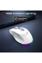 Silent Wireless Mouse, Triple Connectivity, RGB Lighting, OLED Display, 1600DPI Sensor, USB-C - 4