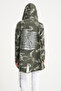 Women's Khaki Italian Sequined Back Jacket K Hooded O Oversized - 5