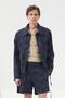 Patterned Dark Blue Thin Jacket