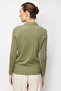 Women's Polo Collar Needle Embroidered Pa Cotton Combed Cotton Blouse 26806 Khaki - 4