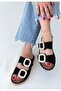 Hertas black nubuck buckle slippers - 3