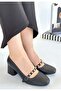Tino Black Leather Heeled Shoes