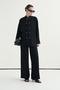 Women's Modal Lace-Up Palazzo Pants Black - 2