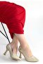 Cerin Gold Satin Glitter Heeled Shoes - 3