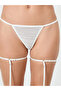 White Lace Slip Dress with Brief And Suspender Set - 4