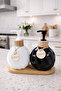 2-Piece Liquid Soap Dispenser & Detergent Dispenser Set, Bamboo Stands, Stand 17.5X8.5 Cm, Bottle 400 ml 15X10 cm - 3