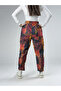 Red Patterned Women's Baguette Pants Coc2946 - 4