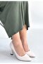 Merio Beige Printed Patent Leather Heeled Shoes - 3
