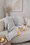 100% Cotton Woven Tv Blanket Si – 130X170 cm (Grey-Yellow) - 4