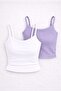 Women's Rope Strap Set of 2 C Cropped Blouse