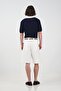 White Linen Shorts with Pocket Details - 2