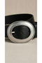 Women's Black Silver Antique Buckled Leather Belt – Minimal Stylish Leather-Look Waist Belt I - 4