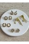 Pointed Linear Gold Silver Women's Earrings - 3