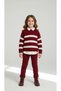 Burgundy Striped Knitwear Set