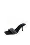 Black Color Thin High Heel Stone Detailed Evening Dress Women's Slippers in Sizes 36-37-38-39-40