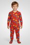 Toddlers Boy Allover Print Long Sleeve Romper, Multicolor