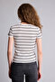 Fitted Striped Off-White Women's T-Shirt K1965Az/Wt32 - 5