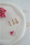 Triple Hoop Earring Set with Butterfly and Flower Figures – Minimal Zircon Stone Earring Combination - 5