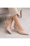 Genuine Leather 4 cm Heeled Pointed Toe Women's Shoes with Adjustable Back Strap Casual and Classic - 6