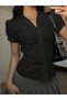 Vintage Ruched Detail Slim Fit Women's Shirt - 5