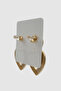 Interlocking Double Heart Shaped Gold Bijouterie Earrings - 5