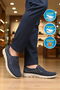 Premium Navy Blue Nubuck Genuine Leather Anatomical Men's Lightweight Flexible Casual Shoes 2406 m